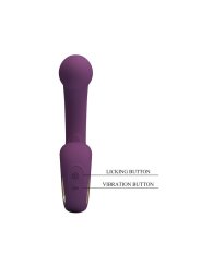 PRETTY LOVE BRYNNLEE VIBRADOR CON ESTIMULADOR ORAL RECARGABLE 10 VIBRACIONES Y 5 FUNCIONES DE LAMIDO MORADO