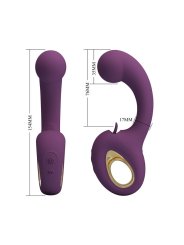 PRETTY LOVE BRYNNLEE VIBRADOR CON ESTIMULADOR ORAL RECARGABLE 10 VIBRACIONES Y 5 FUNCIONES DE LAMIDO MORADO