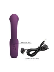 PRETTY LOVE BRYNNLEE VIBRADOR CON ESTIMULADOR ORAL RECARGABLE 10 VIBRACIONES Y 5 FUNCIONES DE LAMIDO MORADO
