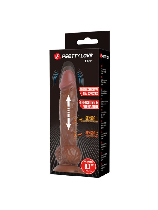 PRETTY LOVE EREN DILDO VIBRADOR CON EMPUJE 205 CM O 45 CM MARRON