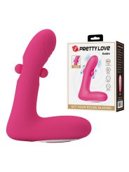 PRETTY LOVE DUDEN VIBRADOR DE SILICONA RECARGABLE 12 MODOS DE VIBRACION Y 3 MODOS DE BALANCEO ROSA