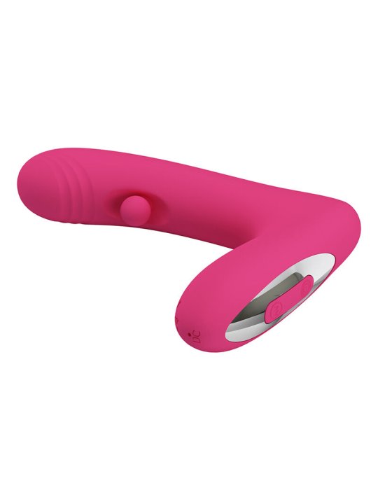 PRETTY LOVE DUDEN VIBRADOR DE SILICONA RECARGABLE 12 MODOS DE VIBRACION Y 3 MODOS DE BALANCEO ROSA