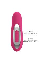 PRETTY LOVE DUDEN VIBRADOR DE SILICONA RECARGABLE 12 MODOS DE VIBRACION Y 3 MODOS DE BALANCEO ROSA