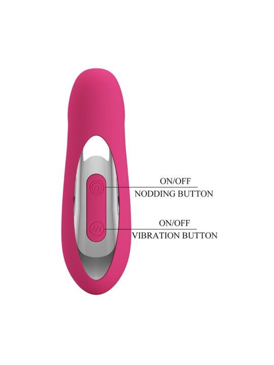 PRETTY LOVE DUDEN VIBRADOR DE SILICONA RECARGABLE 12 MODOS DE VIBRACION Y 3 MODOS DE BALANCEO ROSA