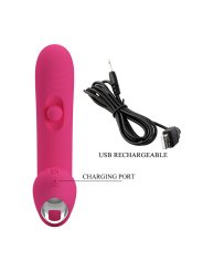 PRETTY LOVE DUDEN VIBRADOR DE SILICONA RECARGABLE 12 MODOS DE VIBRACION Y 3 MODOS DE BALANCEO ROSA