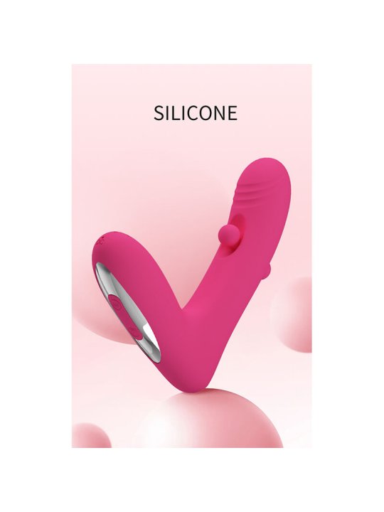 PRETTY LOVE DUDEN VIBRADOR DE SILICONA RECARGABLE 12 MODOS DE VIBRACION Y 3 MODOS DE BALANCEO ROSA