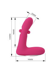 PRETTY LOVE DUDEN VIBRADOR DE SILICONA RECARGABLE 12 MODOS DE VIBRACION Y 3 MODOS DE BALANCEO ROSA