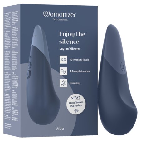 WOMANIZER VIBE VIBRADOR LAY ON SILENCIOSO AZUL OSCURO