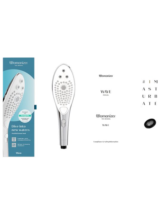 WOMANIZER WAVE CABEZAL DE DUCHA ESTIMULADOR DE CLITORIS PLATEADO
