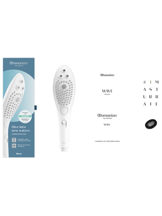 WOMANIZER WAVE CABEZAL DE DUCHA ESTIMULADOR DE CLITORIS BLANCO