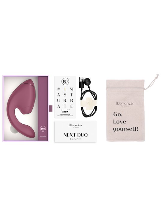 WOMANIZER DUO NEXT ESTIMULADOR VIBRADOR DUAL CLITORIS PUNTOG ROSA
