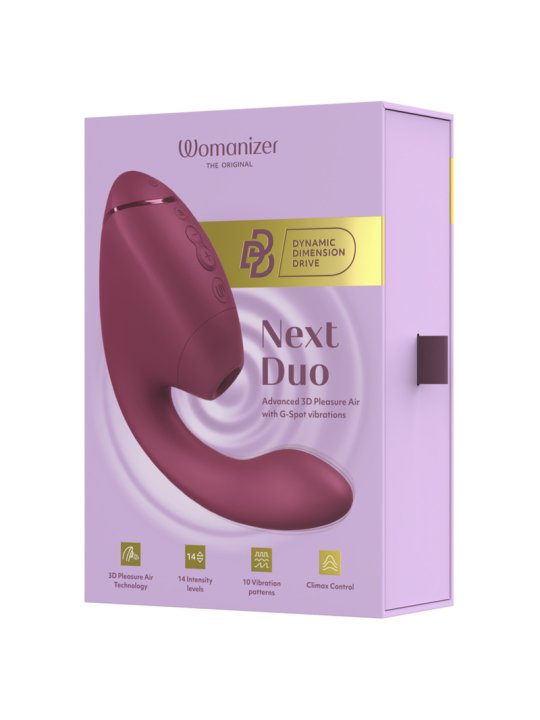 WOMANIZER DUO NEXT ESTIMULADOR VIBRADOR DUAL CLITORIS PUNTOG ROSA