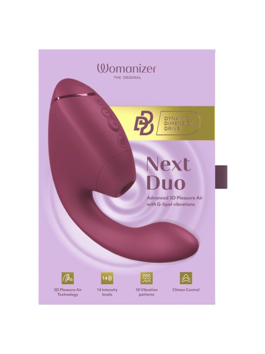 WOMANIZER DUO NEXT ESTIMULADOR VIBRADOR DUAL CLITORIS PUNTOG ROSA