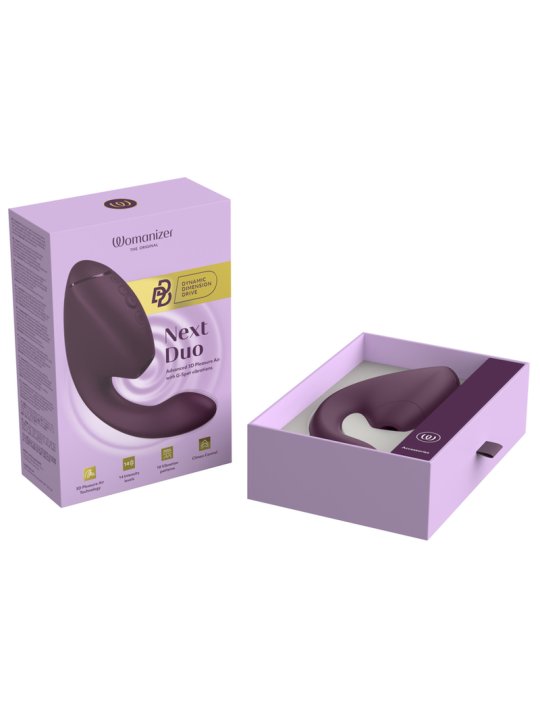 WOMANIZER DUO NEXT ESTIMULADOR VIBRADOR DUAL CLITORIS PUNTOG MORADO