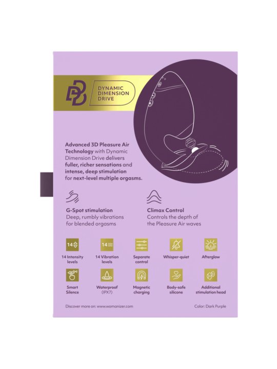 WOMANIZER DUO NEXT ESTIMULADOR VIBRADOR DUAL CLITORIS PUNTOG MORADO