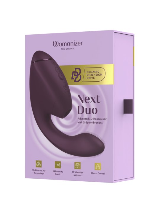 WOMANIZER DUO NEXT ESTIMULADOR VIBRADOR DUAL CLITORIS PUNTOG MORADO