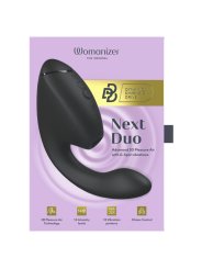 WOMANIZER DUO NEXT ESTIMULADOR VIBRADOR DUAL CLITORIS PUNTOG NEGRO