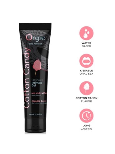 ORGIE LUBRICANTE GEL INTIMO BESABLE BASE AGUA ALGODON DE AZUCAR 100 ML