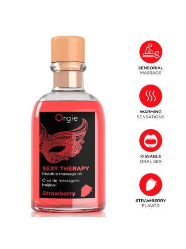 ORGIE LIPS ACEITE DE MASAJE BESABLE FRESA 100 ML