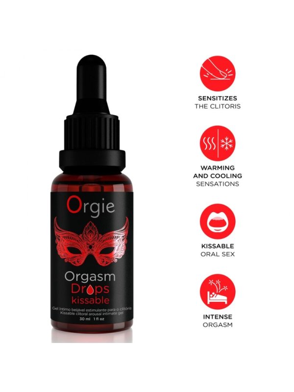 ORGIE ORGASM DROPS KISSABLE GOTAS ESTIMULANTES BESABLES PARA CLITORIS 30 ML
