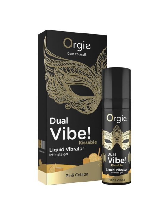 ORGIE DUAL VIBE PINA COLADA GEL INTIMO BESABLE EFECTO VIBRANTE 15 ML