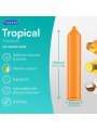 PASANTE TROPICAL PRESERVATIVOS CON SABORES MANGO PINA Y COCO 53 MM 144 UNIDADES