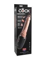 KING COCK PLUS THRUSTING COCK PRO DILDO DE SILICONA CON EMPUJE VIBRACION Y CALOR LIGHT 127 CM