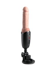 KING COCK PLUS THRUSTING COCK PRO DILDO DE SILICONA CON EMPUJE VIBRACION Y CALOR LIGHT 127 CM