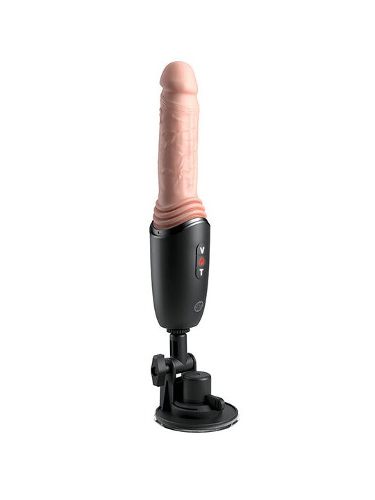 KING COCK PLUS THRUSTING COCK PRO DILDO DE SILICONA CON EMPUJE VIBRACION Y CALOR LIGHT 127 CM