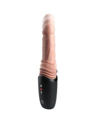 KING COCK PLUS THRUSTING COCK PRO DILDO DE SILICONA CON EMPUJE VIBRACION Y CALOR LIGHT 127 CM