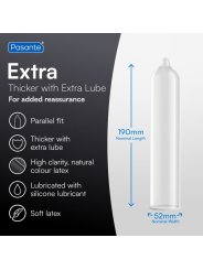 PASANTE EXTRA PRESERVATIVOS EXTRA GRUESOS CON LUBRICACION ADICIONAL 12 UNIDADES