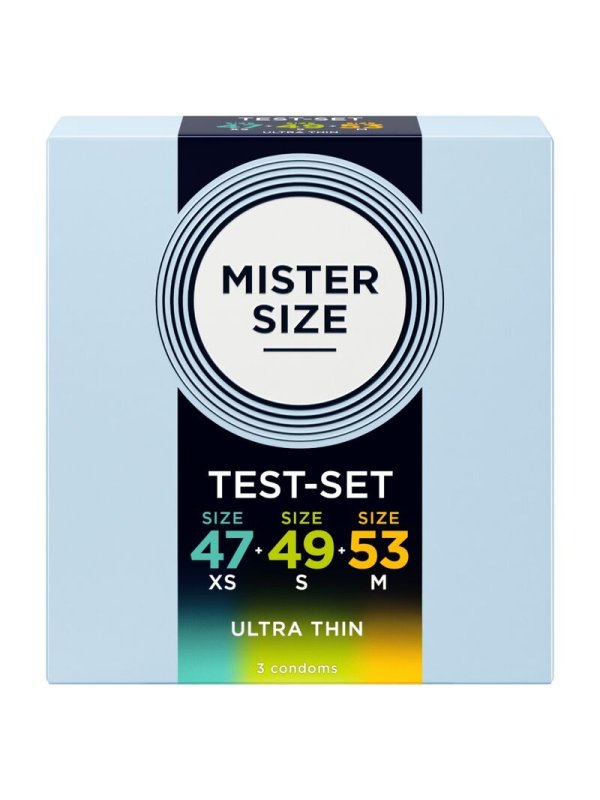 MISTER SIZE PACK MUESTRA PRESERVATIVOS TALLA 47 49 53 MM 3 UNIDADES