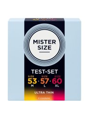 MISTER SIZE PACK MUESTRA PRESERVATIVOS TALLA 53 57 60 MM 3 UNIDADES