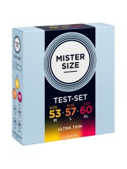 MISTER SIZE PACK MUESTRA PRESERVATIVOS TALLA 53 57 60 MM 3 UNIDADES