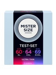 MISTER SIZE PACK MUESTRA PRESERVATIVOS TALLA 60 64 69 MM 3 UNIDADES
