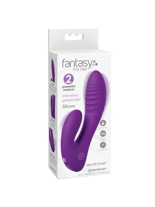 FANTASY FOR HER SECRET LOVER VIBRADOR DOBLE PUNTO G Y CLITORIS RECARGABLE MORADO