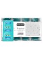 PASANTE TROPICAL PRESERVATIVOS CON SABORES MANGO PINA Y COCO 53 MM 144 UNIDADES BOLSA