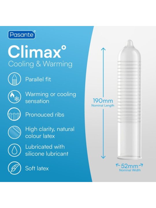 PASANTE CLIMAX 6 EFECTO CALOR 6 EFECTO FRIO 12 UNIDADES