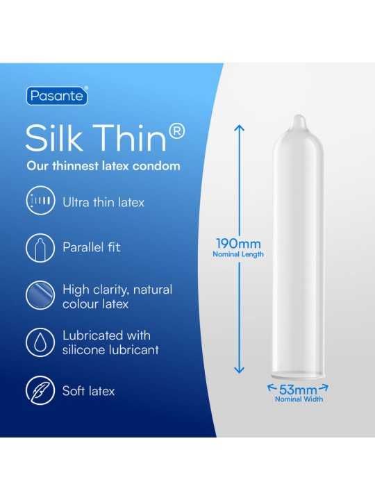PASANTE PRESERVATIVOS SILK THIN MS FINO 144 UNIDADES