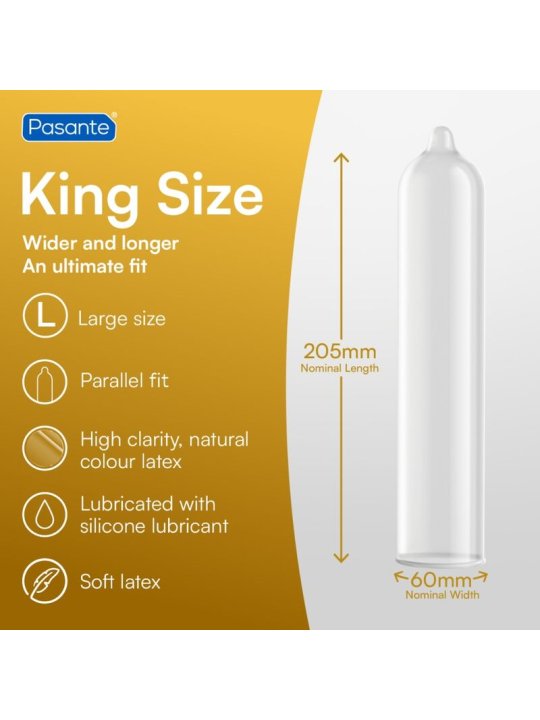 PASANTE PRESERVATIVOS KING MS LARGOS Y ANCHOS 3 UNIDADES