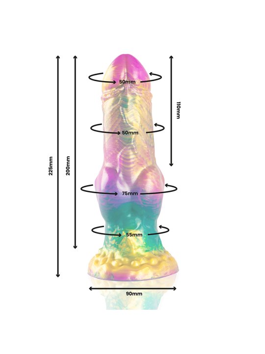 EPIC IRIS DILDO CON TESTICULOS ARCOIRIS DE PLACER