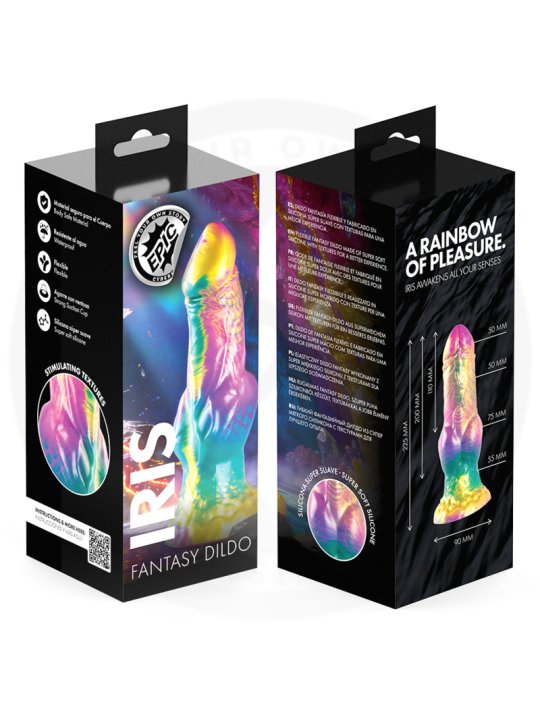 EPIC IRIS DILDO CON TESTICULOS ARCOIRIS DE PLACER