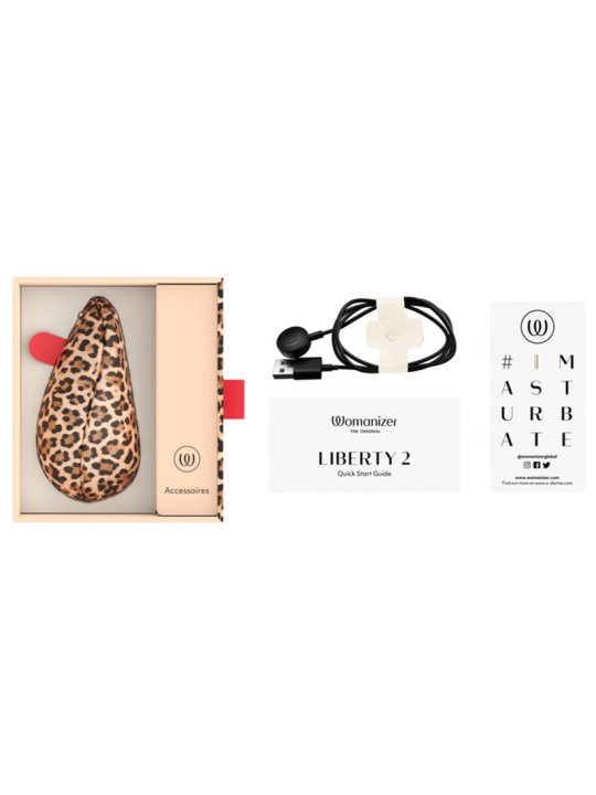 WOMANIZER LIBERTY 2 ESTIMULADOR DE CLITORIS POR SUCCION 8 NIVELES ESTAMPADO DE LEOPARDO