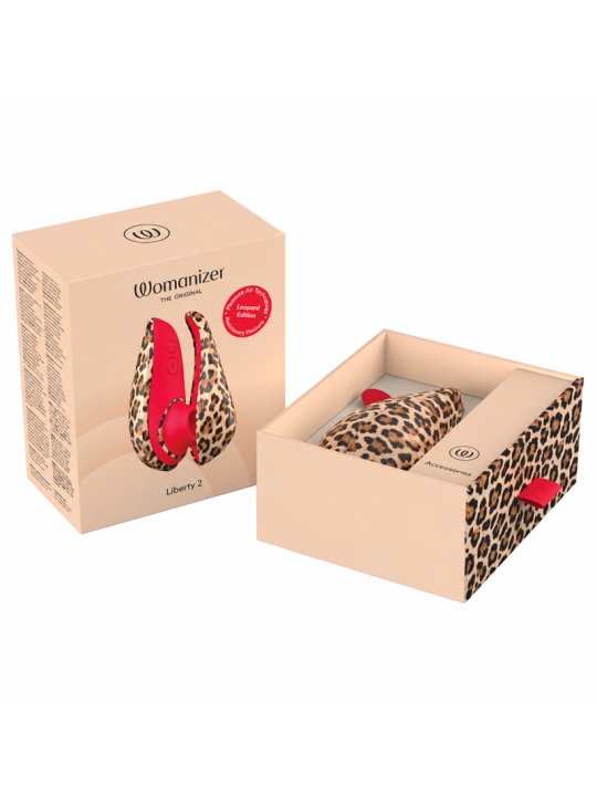 WOMANIZER LIBERTY 2 ESTIMULADOR DE CLITORIS POR SUCCION 8 NIVELES ESTAMPADO DE LEOPARDO