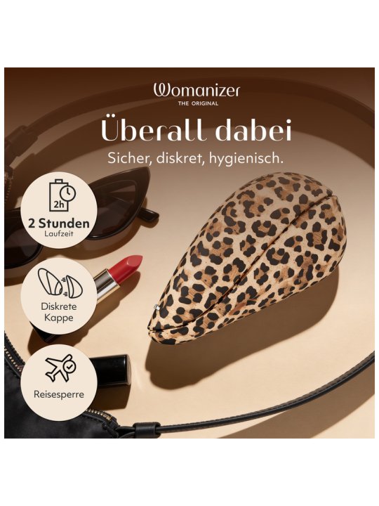 WOMANIZER LIBERTY 2 ESTIMULADOR DE CLITORIS POR SUCCION 8 NIVELES ESTAMPADO DE LEOPARDO