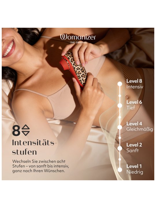 WOMANIZER LIBERTY 2 ESTIMULADOR DE CLITORIS POR SUCCION 8 NIVELES ESTAMPADO DE LEOPARDO
