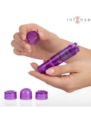INTENSE KURT MINI MASAJEADOR CON 4 CABEZALES INTERCAMBIABLES LILA