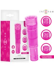 INTENSE KURT MINI MASAJEADOR CON 4 CABEZALES INTERCAMBIABLES ROSA