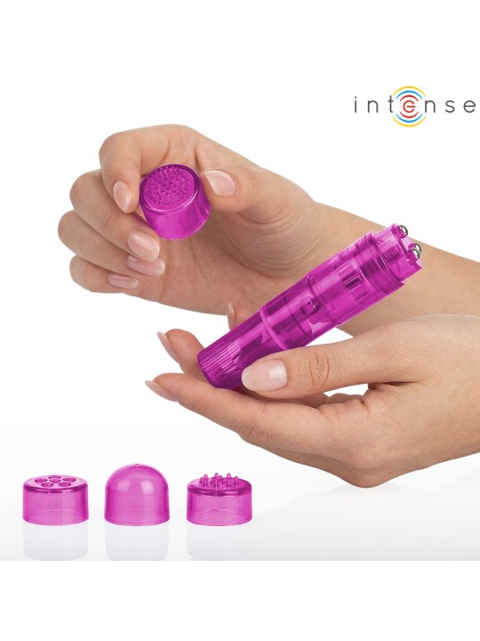 INTENSE KURT MINI MASAJEADOR CON 4 CABEZALES INTERCAMBIABLES ROSA