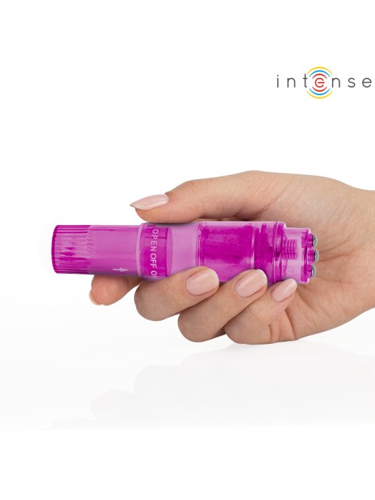 INTENSE KURT MINI MASAJEADOR CON 4 CABEZALES INTERCAMBIABLES ROSA
